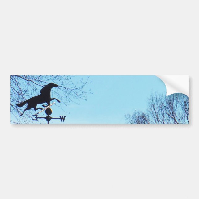 Horse Weather Vane Blue Sky Bumper Sticker (Front)