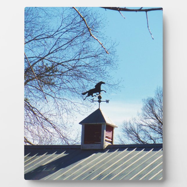 Horse Weather Vane Blue Sky Plaque (Front)