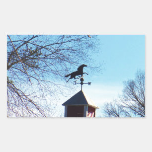 Horse Weather Vane Blue Sky Rectangular Sticker