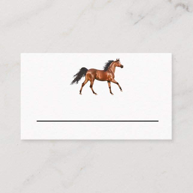 Horse Western Country Wedding Rustic Party Place Card (Front)