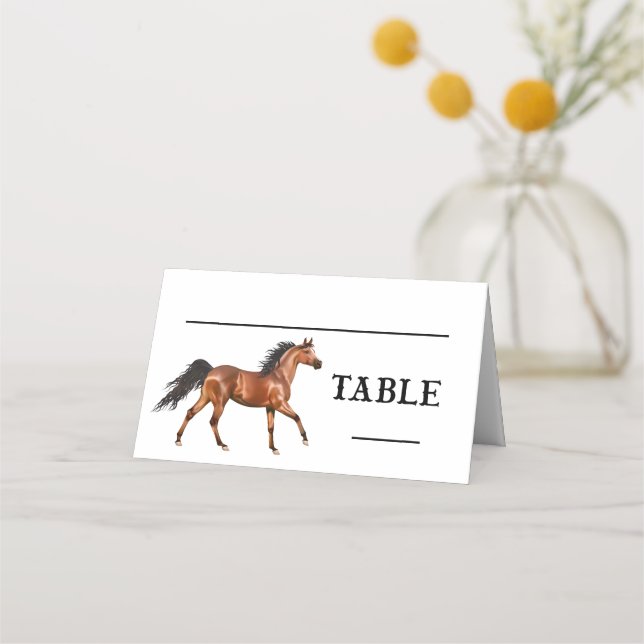 Horse Western Country Wedding Rustic Party Place Card (Front)