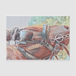 Horse Western Rustic Country Decoupage Tissue Paper