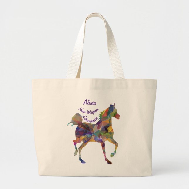 Horse Whisperer I Love Horses Personalise Name Large Tote Bag (Front)