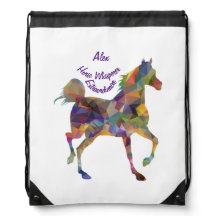 Horse Whisperer Modern Art Horse Name Backpack