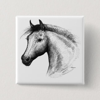 Horse: White 15 Cm Square Badge