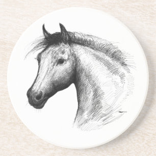 Horse:  White Coaster