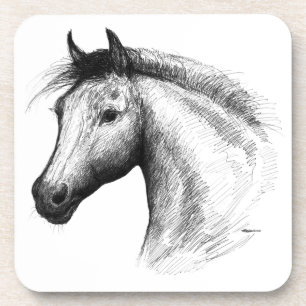 Horse: White Coaster