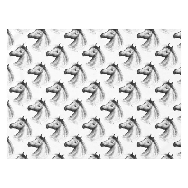 Horse:  White Tablecloth (Front (Horizontal))