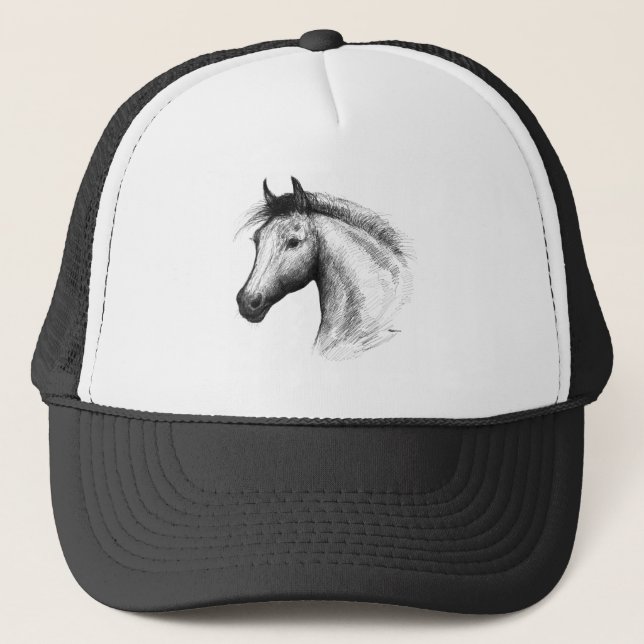 Horse:  White Trucker Hat (Front)