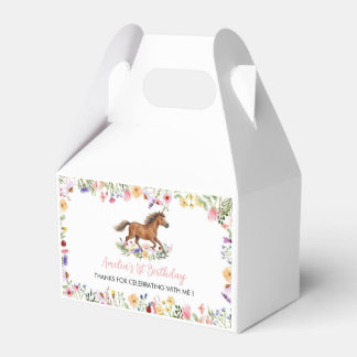 Horse Wildflower Girl Birthday Favour Boxes