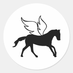 Horse - Wings Classic Round Sticker