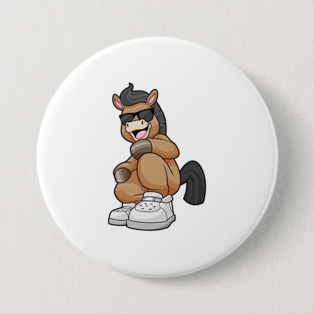 Horse with big Shoes 7.5 Cm Round Badge (Front)