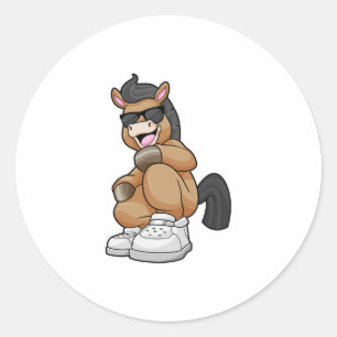 Horse with big Shoes Classic Round Sticker