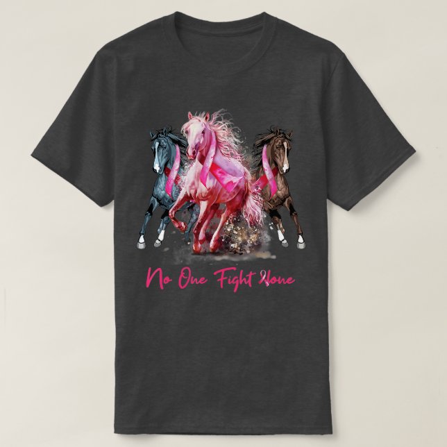 Horse With Breast Cancer Awareness Women T-Shirt (Design Front)