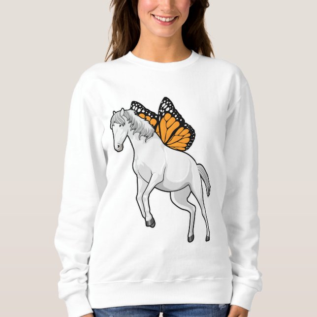 Horse with Butterfly Sweatshirt (Front)
