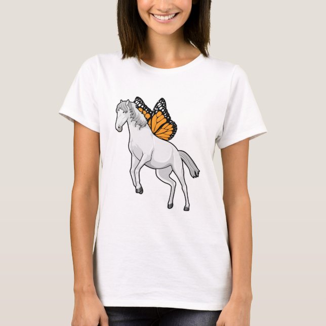 Horse with Butterfly T-Shirt (Front)