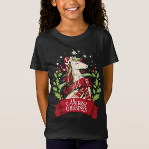 Horse With Christmas Lights Merry Christmas Christ T-Shirt