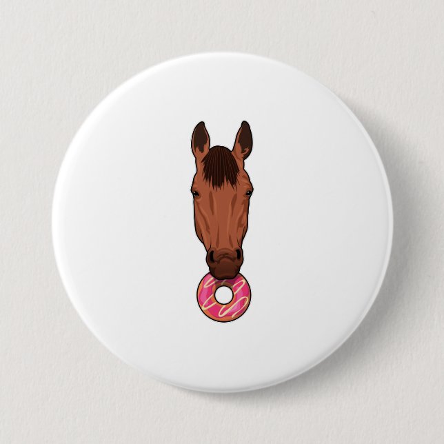 Horse with Doughnut 7.5 Cm Round Badge (Front)