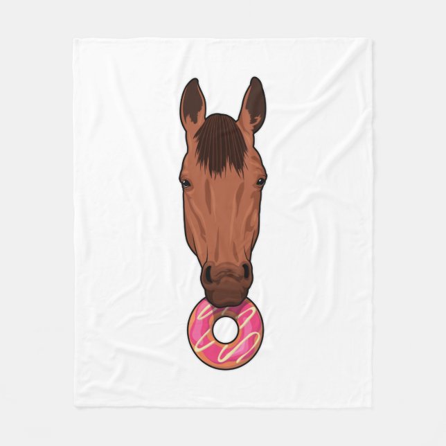 Horse with Doughnut Fleece Blanket (Front)