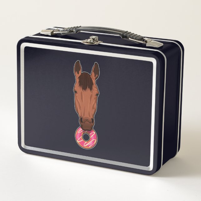 Horse with Doughnut Metal Lunch Box (Front)