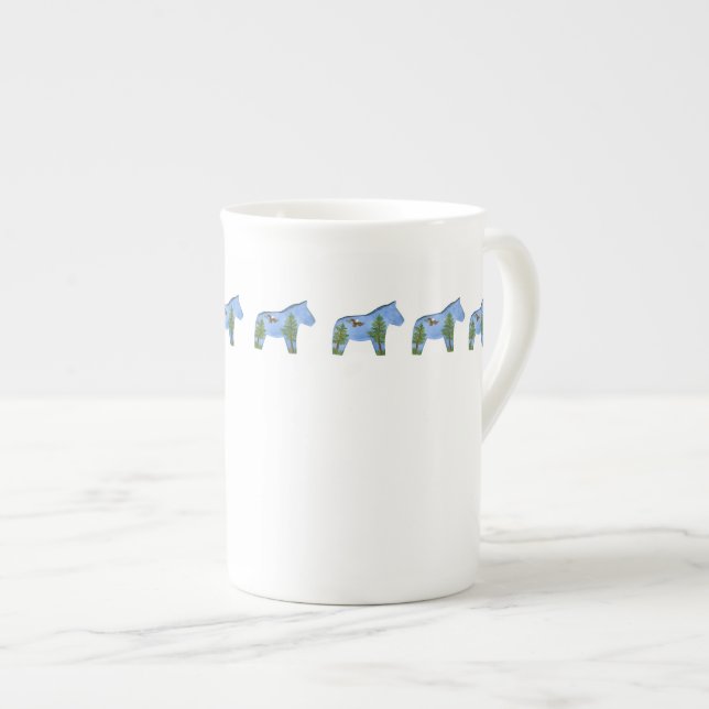 Horse with Eagle Bone China Cup (Front Right)