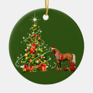 Horse With Hat Scafts  Christmas Ceramic Tree Decoration