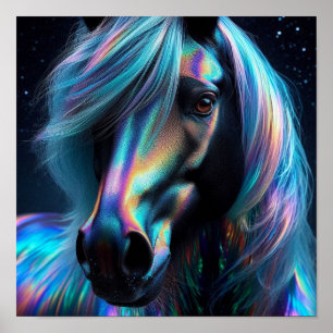 Horse With Iridescent Features Poster