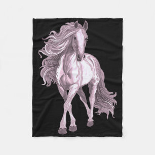 Horse With Long Mane Riding Horse Lover  Fleece Blanket