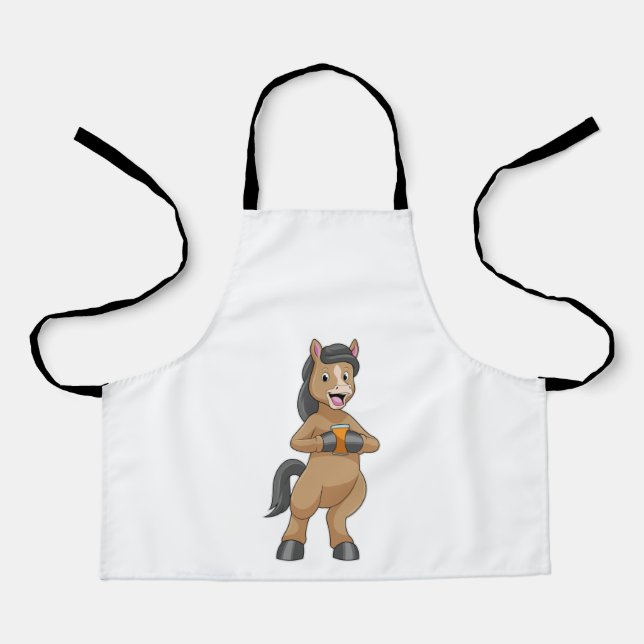 Horse with Mug of Orange juice Apron (Front)