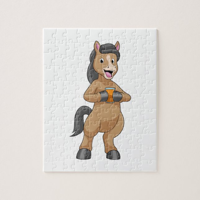 Horse with Mug of Orange juice Jigsaw Puzzle (Vertical)