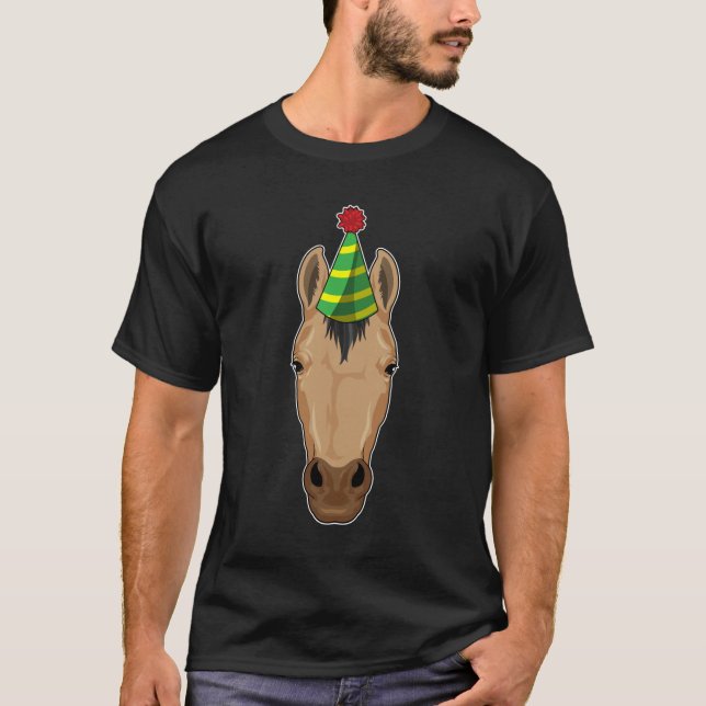 Horse with Party hat T-Shirt (Front)
