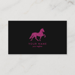 Horse with Pink Glitter   Horse Trainer Business Card