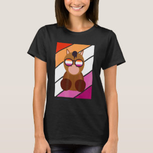Horse With Pride Lesbian Flag Lgbtq Proud Ally Pri T-Shirt
