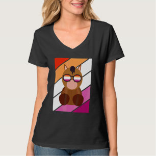 Horse With Pride Lesbian Flag Lgbtq Proud Ally Pri T-Shirt