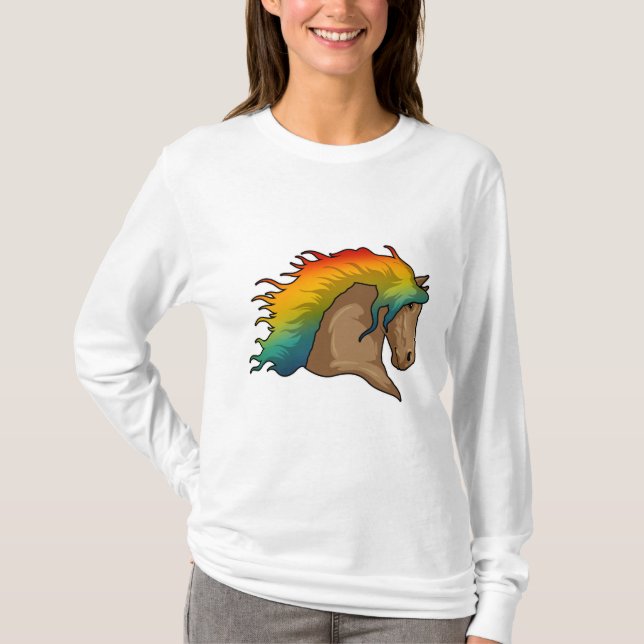 Horse with Rainbow Hairs T-Shirt (Front)