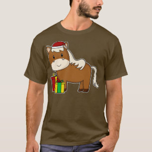 Horse with Santa hat Gifts T-Shirt