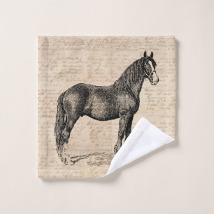 Horse with Script Paper Wash Cloth