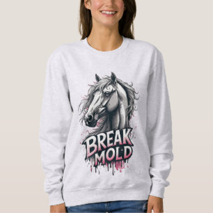 Horse With Splash Art, Bold Typography Sweatshirt