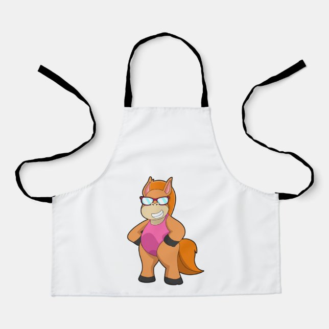 Horse with Sunglasses Apron (Front)