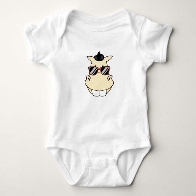 Horse with Sunglasses Baby Bodysuit (Front)