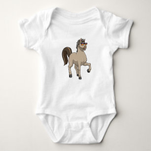 Horse with Sunglasses Baby Bodysuit