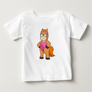 Horse with Sunglasses Baby T-Shirt