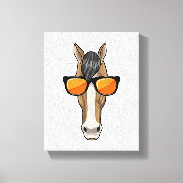 Horse with Sunglasses Canvas Print (Front)
