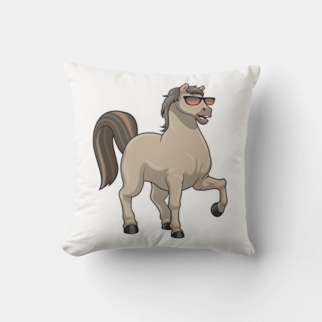 Horse with Sunglasses Cushion (Front)