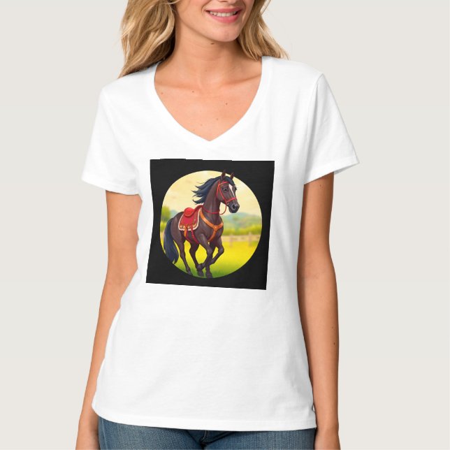 Horse With Vibrant Background T-Shirt (Front)