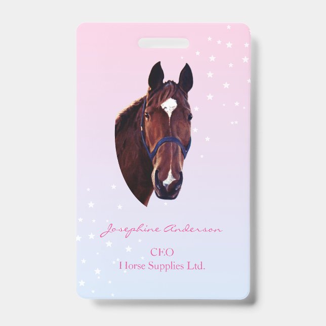 Horse with White Star  ID Badge (Front)