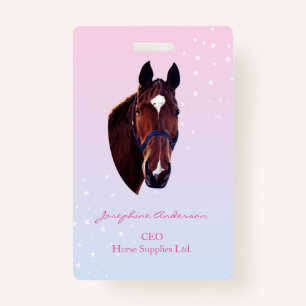 Horse with White Star  ID Badge