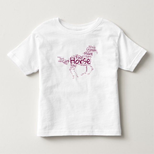 Horse Word Cloud Unique Design in Maroon Toddler T-Shirt (Front)