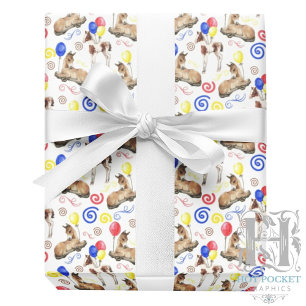 Horse Wrapping Paper in White