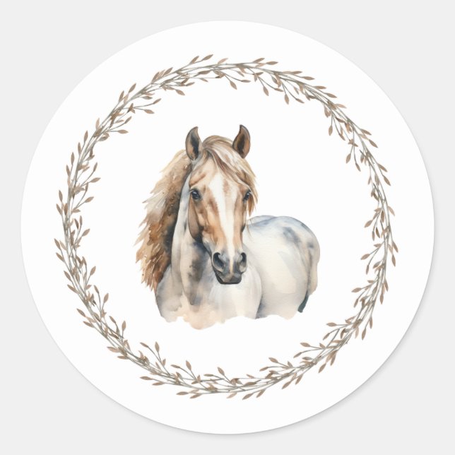 Horse Wreath Gift Stickers  (Front)